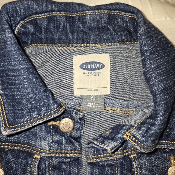 EUC Old Navy Denim Blue Jean Button Up Jacket Size 2 Kids Unisex - Picture 4 of 5